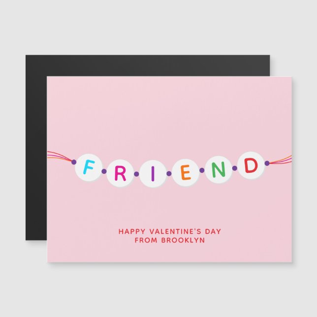 Friend cute friendship bracelet pink Valentine's (Front/Back)