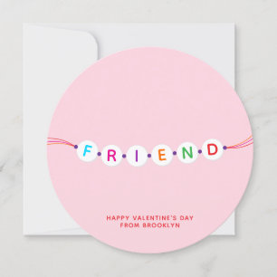 Friend cute friendship bracelet pink Valentine's Card