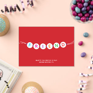 Friend cute friendship bracelet red Valentines Day Acrylic Invitations