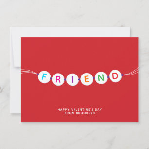 Friend cute friendship bracelet red Valentines Day Card