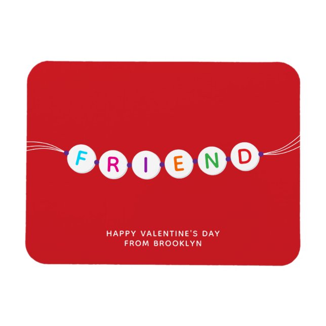 Friend cute friendship bracelet red Valentines Day Magnet (Horizontal)