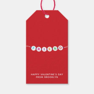 Friend cute friendship bracelet red Valentine's Gift Tags