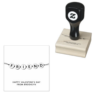 Friend cute friendship bracelet Valentine's Day Rubber Stamp