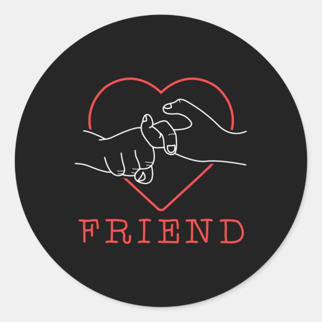 Friend Cute Language Pride Deaf Awareness  Classic Round Sticker (Front)