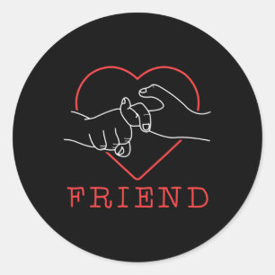 Friend Cute Language Pride Deaf Awareness Classic Round Sticker