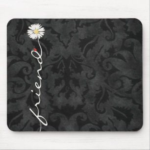 Friend Daisy and Ladybug Damask Mouse Pad