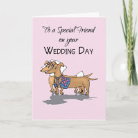 Friend Daschunds Dogs Wedding Congratulations