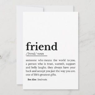 Friend Definition – Heartfelt Meaning Holiday Card