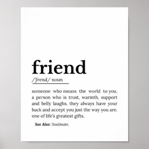 Friend Definition – Heartfelt Meaning Poster