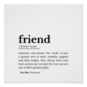 Friend Definition – Heartfelt Meaning Poster