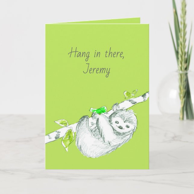 Friend Encouragement Thinking of You Sloth Card (Front)