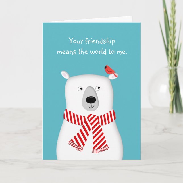 Friend Friendship Christmas Holiday Greeting Card (Front)