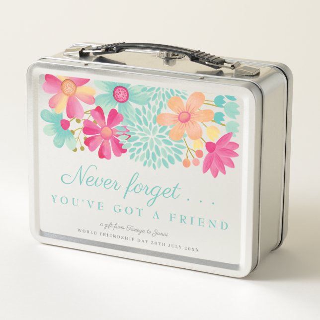Friend Friendship Day Personalised Tin Storage Metal Lunch Box (Back)