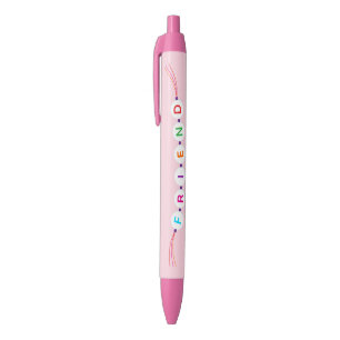 Friend fun friendship bracelet pink Valentine's Black Ink Pen