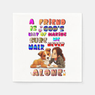 Friend Gods Way Of Making Sure We Never Walk Alone Napkin