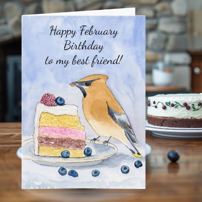 Friend Happy February Birthday Bird Card (Creator Uploaded)