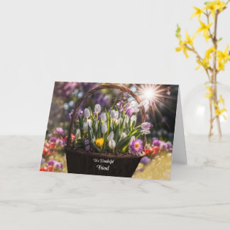 Friend Happy Mothers Day Basket of Pretty Flowers Card