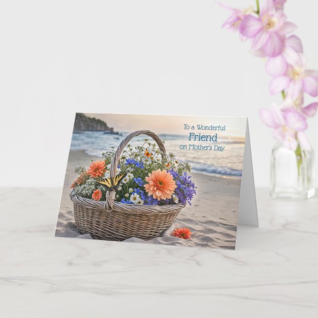 Friend Happy Mothers Day Beach Ocean Card (Orchid)