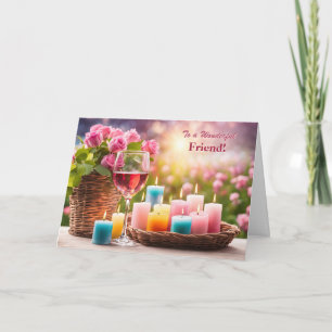 Friend Happy Mothers Day Cheers with Wine  Holiday Card