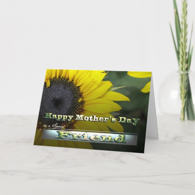 Friend Happy Mother's day shinny sunflower Card (Front)
