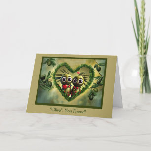 Friend Happy Valentines Day Funny Cute Olives Card
