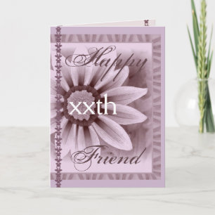 FRIEND Happy xxth Custom Birthday LAVENDER Flower Card