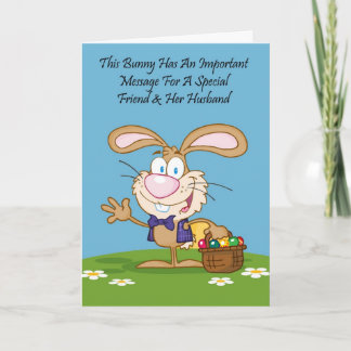 Friend & Her Husband Jelly Bean Humour Easter Card