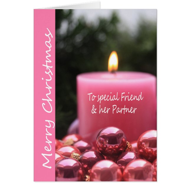 Friend & her Partner  Merry Christmas card (Front)