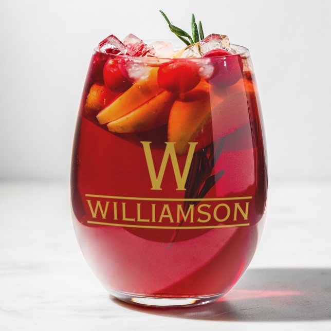 Friend Housewarming Gift Classic Personalised Name Stemless Wine Glass (Friend Housewarming Gift Classic Personalized Name Stemless Wine Glass)