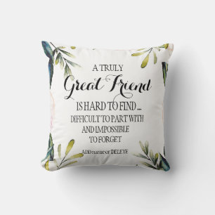 Friend Leaving Gift Script for Friend Appreciation Cushion
