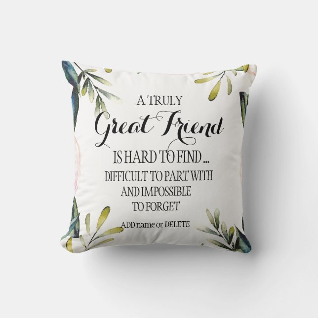 Friend Leaving Gift Script for Friend Appreciation Cushion (Front)