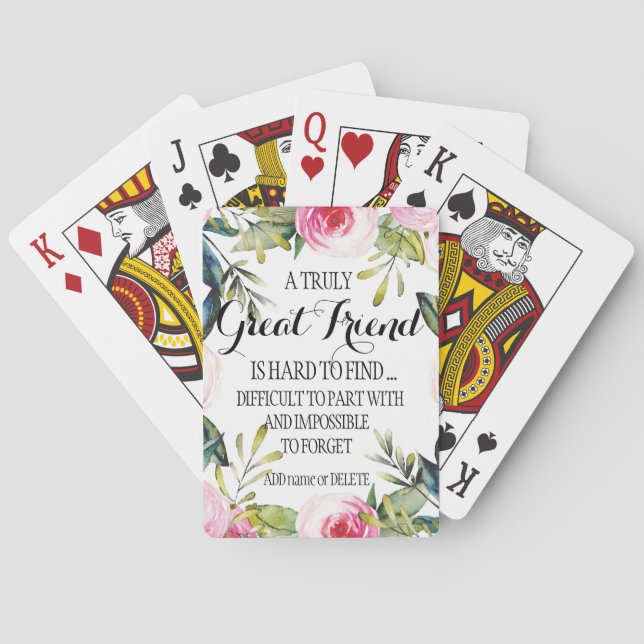 Friend Leaving Gift Script for Friends Family Love Playing Cards (Back)