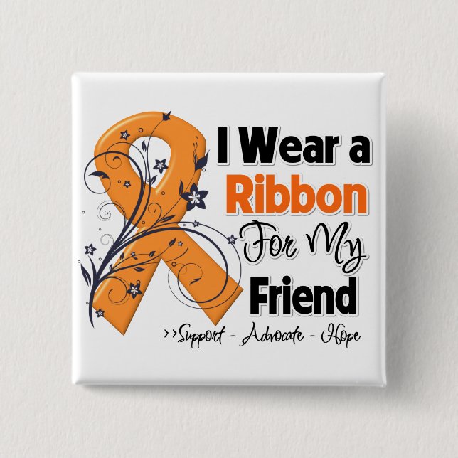 Friend - Leukemia Ribbon 15 Cm Square Badge (Front)