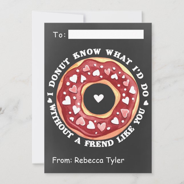 Friend Like You Doughnut Classroom Valentines Day  Holiday Card (Front)