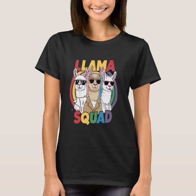 Friend Llama Squad Llamas Friend Matching Team Fun T-Shirt (Front)