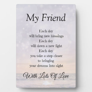 Friend Love and Encouragement Poem Art gift Plaque