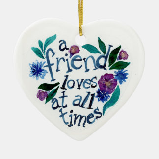 Friend Loves At All Times Heart Ceramic Tree Decoration