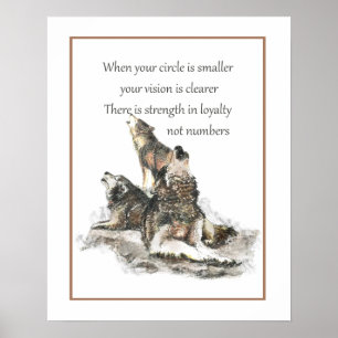 Friend Loyalty Wisdom Wolf Pack Quote Poster