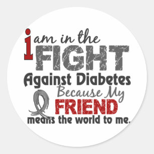 Friend Means World To Me Diabetes Classic Round Sticker