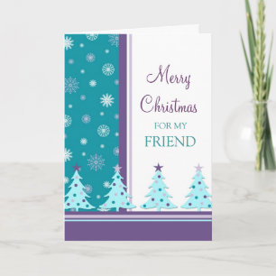 Friend Merry Christmas Card Christmas Trees
