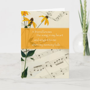 Friend Music and Flowers Card