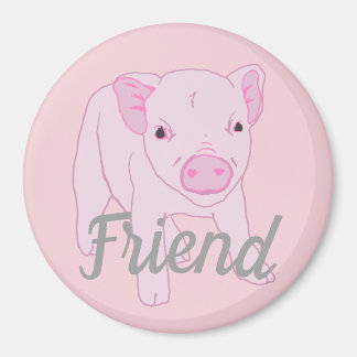 Friend, Not Food - Pink Piglet Magnet