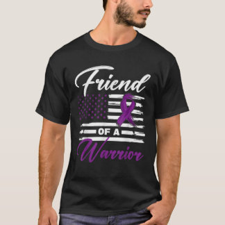 Friend Of A Warrior USA Flag Pancreas Cancer Aware T-Shirt