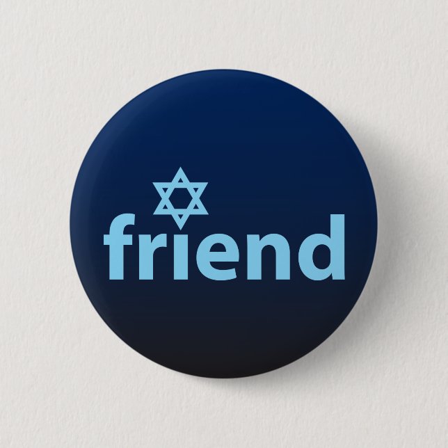 Friend of Israel 6 Cm Round Badge (Front)