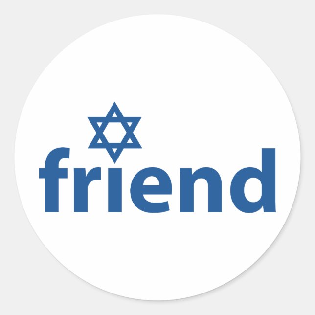 Friend of Israel Classic Round Sticker (Front)