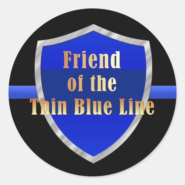 Friend of the Thin Blue Line Classic Round Sticker (Front)