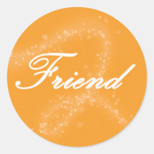 Friend on an Orange Background Classic Round Sticker