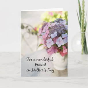 Friend on Mothers Day Flowers on Outdoor Table Card