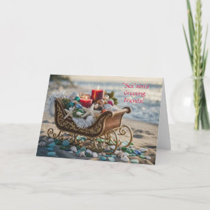 Friend or Friends Christmas Holiday Ocean Beach Card
