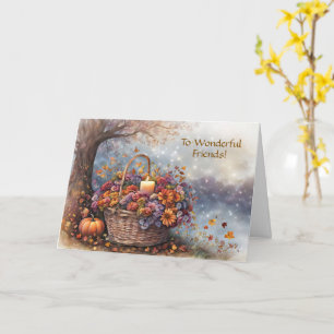 Friend or Friends Happy Thanksgiving Basket Card